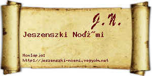 Jeszenszki Noémi névjegykártya
