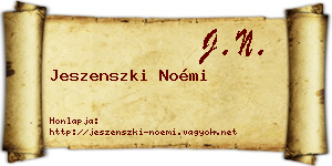 Jeszenszki Noémi névjegykártya